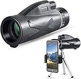 HTOUR Monokulares 80X100 High Definition Monokular-Teleskop für Erwachsene, Hochleistungs-Monokulare mit Smartphone-Halter für Vög