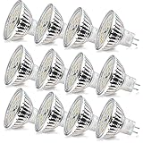 Wowatt 12er MR16 LED Warmweiss Led GU5.3 MR16 12V 6W Ersatz für 40W 35W 20W Halogen Lampe AC/DC12V Kein Stroboskopeffekt GX5.3 2800K Hohe CRI 82 Ra 480lm Hell Birne Leuchtmittel 120°Abstrahwinkel Sp