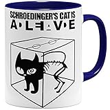 OM3® - Big Bang - Schroedingers Cat - Tasse | Keramik Becher | 11oz 325ml | Beidseitig Bedruckt | Dunkelb