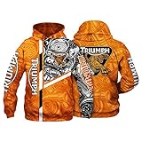 GOSUCPO Herren Hoodie Pullover T-Shirt Jacke Triu-mph 3D Full Print Strickjacke Reißverschluss Unisex Casual Baseball Unisex Pullover Klassisches Sporttop Passen/B/XXL