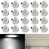 Aufun 20 x 3W LED Einbauleuchte Schwenkbar LED Deckenspot LED Einbauspot Weiß LED Spot Einbauleuchten Spotlight LED Deckenstrahler - Weiß[Energieklasse A++]
