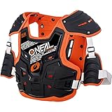 O'NEAL | Brustprotektor | Motocross Enduro | Aus Kunststoff-Spritzguss, Verstellbare Hüftgurte, Zertifiziert EN 14021 | PXR Stone Shield Brustpanzer | Erwachsene | Schwarz Orange | One S