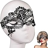 FHSFG Prom Mask,Maske aus Polyesterspitze,Halloween Maske Kostüme,Augenmaske aus Spitze,Abschlussball Maske,Halloween Karneval Maske,Halloween Augenmaske,Schwarz Spitze Augenmaske,Karneval Mask