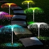 Solarleuchten Garten ,FANSIR 5 Stück Solar Gartenleuchte Fiber Lichter Wasserdichte Solarlampen für Garten Solarleuchte Dekoration Licht für Außen Fahrstraßen Sicherheits Lichter Garten Patio R