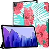 Retro Romantik Sommer Hawaiian Flower Galaxy Tab EIN Fall Galaxy Tab A7 10,4-Zoll-Fall für Tablet Tablet-Abdeckung mit Auto Wake/Sleep Fit Galaxy Tab EIN Fall für Galaxy Tab A7 Sm-t500 / t505 / t50