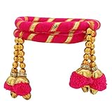 Sukriti Indian Party Wedding wear Magenta color Pom-Pom Thread Bracelet for Girls & Women - Set of 2 | Size: 2.6