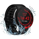 Utry Smartwatch Herren Damen Fitness Sport GPS Tracker 1.28' wasserdicht IP68 | Schrittzähler| pulsoximeter | pulsuhr | blutdruckmessung | Smart Watch Glatter Diamantglas-Screen fü