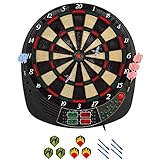 Best Sporting elektronische Dartscheibe Coventry inkl. 12 Pfeile - bis 16 Spieler (Dartscheibe mit 12 Pfeilen + 6 Alu-Schafte)