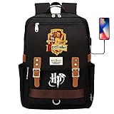 DDDWWW Gryffindor Rucksack multifunktionale Schüler Schule Tasche, Harry Potter Rucksack Laptop-Tasche mit USB-Anschluss 42CM/30CM/16CM Schw