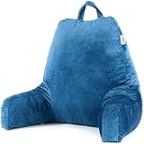 AMERIERGO Lesekissen mit zerkleinertem Memory Foam & Ideal zum Arbeiten, Lesen oder Spielen auf dem Bett/Sofa/Boden (Blau)