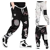 Herren Hose Hip Hop Lose Jogger Cargo Pants Modern Übergroße mit Muti Taschen Straight Streetwear Punk Hosen Freizeithose Regular Fit Baggy Track Pants Lang Jogging-Hose Weitem Bein-#2