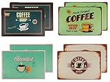 Bada Bing 8er Set Tischset Coffee Shop Retro Look große abwaschbare Frühstücks Untersetzer im Vintage Style Kaffee Retroschild 235