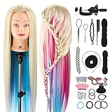 Neverland Beauty 66cm Trainingsköpfe für Friseure Übungskopf Friseurkopf Friseursalon Puppenkopf Schminkkopf Friseur Mannequin kopf 100% Synthetisches Haar Mit Halter Frei & Haare Frisuren S