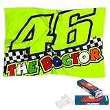 Valentino Rossi Fahne Race gelb + 2X FANERGY Traubenzuck