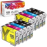 - E-Jet-Remanufactured für Epson 126 T126 Tintenpatrone, 10 Multipack für Epson Workforce 545 845 630 645 520 840 nx430 3520 wf-3540 Druck