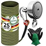 Jungle Monkey Premium Magnetangel Set - 250KG Zugkraft DEKRA geprüft - Magnetfischen Komplettset inkl. 25m Seil + wasserfeste Handschuhe für Mag