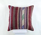 kelim kissenbezug 45x45 cm handgefertigt kelim teppich kopfkissen dekorative kissenhülle dekokissen sofakissen zierkissen code A1416