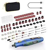 Multifunktionswerkzeug, Rumia 8V Multifunktionswerkzeug Drehwerkzeug mit 95 Zubehörteilen, 5-Gang Graviergerät, USB-Aufladung, ideal zum Schleifen, Polieren, Bohren, Gravieren, B