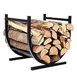 ADSE Holzregal Kamin Holzregal, Innenherd Holzscheite Lagerständer Brenner Seite Holzstapelhalter mit Griff, Tragbare Lagerhalterung Breite 47