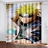 XDJQZX Gardinen Mit Ösen, Für Schlafzimmer Wohnzimmer Kinderzimmer Fensterdekoration, Vorhang Blickdicht 3D Cartoon Gelbhaariger Teenager Muster 200X200 cm 2Er Set Thermo Verdunklungsvorhäng