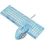 PLXX Tastatur Maus Set, Gaming-Tastatur- Und Maus-Set, RGB Hintergrundbeleuchtung USB-kabelgebundener Pc-Gaming-Tastatur-Maus Für Das Arbeits- / Spiel/Büro QWERTY Englisches Layout(Color:Blau)