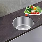 LBSI Spüle ​Spülbecken Edelstahl Einbauspüle Inklusive Siphon Über- Und Ablaufgarnitur, Küchenspüle für Aufliegend und Flächenbündig Montage 32x32/36x36/42x42
