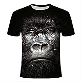 XRHDYF Herren 3D Druck T-Shirt Sommer 3D Orang-Utan Print T-Shirt Männer/Frauen Animal Print Lustige AFFE Kurzarm Sommer Tops Tees T-Shirt Männlich 6XL 6XL