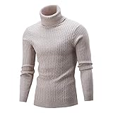 WAQD Herren Rollkragen Pullover Langarmshirt Feinstrick Sweater Rollkragen Freizeit Slim fit Basic Männer Pullover Herren Strick-Pullover Männer Winter-Pullover stylischer Herren Strick