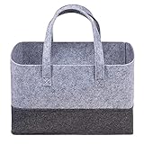 Filztasche Shopper Holzkorb Einkaufstasche Henkeltasche Zeitungskorb Stabile Kaminholztasche Zeitungsständer auch für Spielzeug Garten Picknick Strand -C