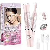 Augenbrauenrasierer& Gesichtshaarentferner für Frauen, 2 in 1 Augenbrauen Trimmer und Elektrischer Gesichtshaarentferner, Körper und Augenbrauen Epilierer für F