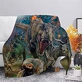 Kuscheldecke Flanell Fleecedecke Dinosaurier-Kriegsdruckdecke 3D Drucktuch Sherpa Decke Plüschsofa Decke Geschenke Für Kinder Erwachsene Reisen Steppdecke150*200