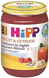 Hipp Bio Frucht & Getreide Himbeere in Apfel-Bananen Müesli, 6er Pack (6 x 190 g)