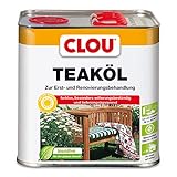 Clou Teaköl: Holzöl zum Imprägnieren, Auffrischen & Pflegen, Innen & Aussen, UV-Schutz, Farblos, 2,5 L