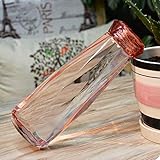 Wasserflasche mit Kappe 620ml Proof-transparentes Plastik Unregelmäßige for Außen, Haus und Büro Leck QiuGe (Color : Pink)