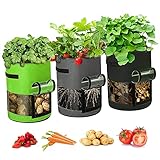 Kartoffelpflanzsack Kartoffelsack Pflanztasche - JABALUX 7 Gallonen Tomatentopf Kann das Innere Wachstum von Pflanzen Deutlich Beobachten und Erleichtert Ihnen den Anbau von Kartoffeln Blumen Gemü