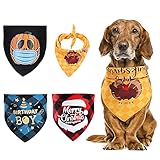 Halstuch Hund, 4 Stück Waschbare Hund ekopftücher aus Baumwolle Karierte Hund ekopftücher Hunde Dreiecks Halstuch für Haustiere kleine mittlere und Große Hunde-und Katzenbekleidungszubehö