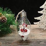 Weihnachten kreative Neue LED transparente Weihnachtskugel Weihnachtsbaumanhänger leuchtende doppelzackige Kugel Glaskugeln Licht mit Crackle Glas | Deko LED Kugel | Dekoration Wohnung M
