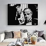 Rjjwai Pate Poster Marlon Brando Print Schwarz-Weiß-Filme Bilder Wände Kunst Leinwand Gemälde Rahmenlose Fresken Wandbild Film Schlafzimmer 40x60