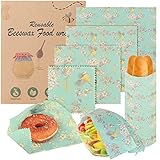 Bienenwachstücher 6er-Set,Bienenwachstuch,Bienenwachstücher für Lebensmittel ,Nachhaltige Frischhaltefolie,Bienenwachs-Wraps Lebensmittel-Wraps,Wiederverwendbares Wachspapier Sandwich Wraps…