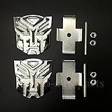 AOWIFT 2 x Metall-Aufkleber Transformers Autobot Deception Auto Kühlergrill Emblem Abzeichen Aufkleb