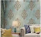 tapeten Geprägter Damast 3d tapete Aqua steintapete- tapeten wohnzimmer- Modern Klassisch Opulent für Schlafzimmer oder Küche0.53x9.5