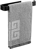Simple Black Handtuchhalter Drill Free Space Aluminium Handtuchhalter 11inch Wand Rust Proof korrosionsbeständig Tuchstäbe für Küche Badezimmer Hotel Etc (Farbe: Schwarz, Größe: 28cm (11inch)) (