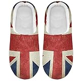 Linomo Jahrgang UK Flagge Union Jack Englisch England Hausschuhe für Unisex Damen Männer Hausschuhe Wärme Drinnen Hausschuhe Schlafzimmer S