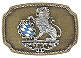 Unbekannt Bayrische Gürtelschnalle Bayern Wappen Tracht : Gürtelschliesse Landeswappen - Buckle eckig Bayern Farbe: messing