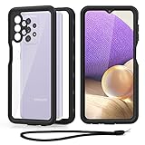 WIFORT Outdoor Hülle Kompatibel mit Samsung Galaxy A32 4G/5G，IP68 Zertifiziert Wasserdicht 360 Grad Handyhülle，Stoßfest Staubdicht Outdoor Panzerhülle mit Eingebautem Displayschutz Schw