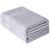 BRIELLE Handtuch-Set, 2 Duschtücher 70x140 cm, Baumwolle Sehr saugfähige Handtücher für das Badezimmer, Duschtuch in Hotel- & Spa-Qualität, Packung mit 2, Grau Farb