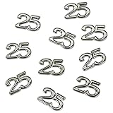 Konfetti Zahl 25 silber Deko Geburtstag Hochzeitstag - groß