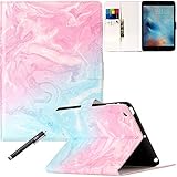 iPad Mini 4 Schutzhülle, newshine PU Leder Magnetverschluss verschiedenste Blickwinkel Folio Stand Book Cover mit Cash Pocket/Card solts für Apple iPad Mini Version 4 (2015), 1 Blue & Pink