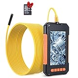 RAGU Endoskopische Kamera, IP67 1080P HD 4,3 Zoll LCD-Bildschirm Inspektionskamera mit 8 Dimmbaren LEDs 16,4 Fuß Halbstarres Kabel 2600mAh B