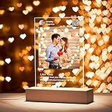 Personalisiertes Instagram-3D-Nachtlicht mit Eigenem Foto & Text Bedrucken Acrylplakette QR-Code skandi Nachtlampe Bild Geschenk für Freund Kinder Mutter Zimmerdekor Nachttisch Weihnachten Geburtstag